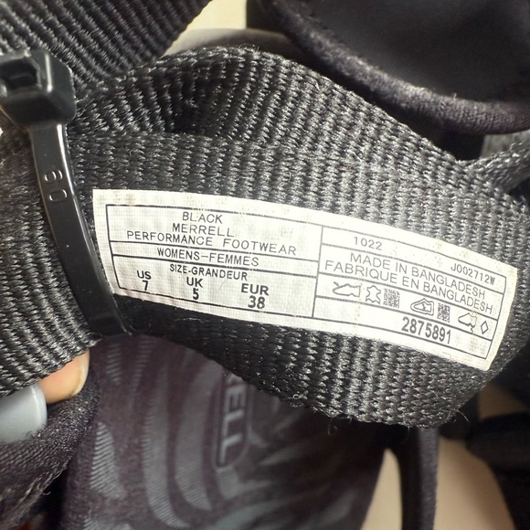 Merrell Women's Terran 3 Cush  Black/White Slide Sandals size 7/ 37 Outdoor - Picture 11 of 16